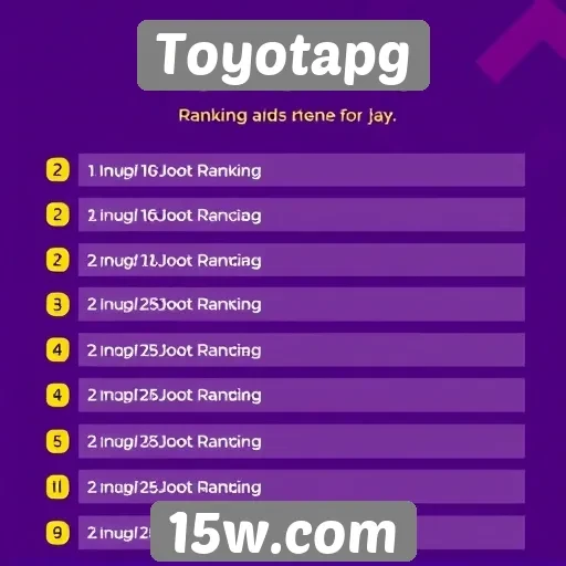 Ranking dos jogos mais populares no Toyotapg